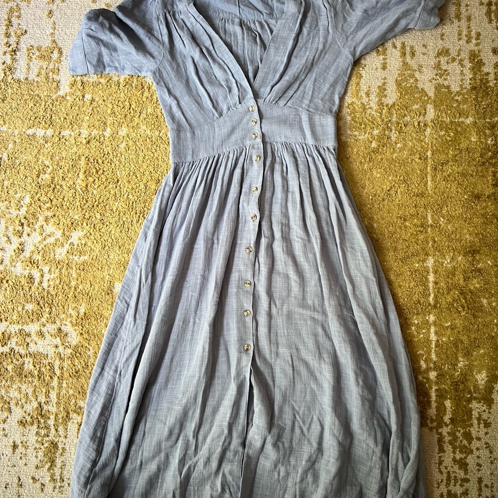 Free People blue grey Gray Midi Dress
